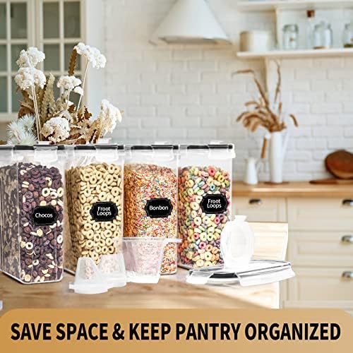 PRAKI Cereal Containers Storage Set (4L,135.2 Oz) with Pour Spout, 4PCS - Image 6