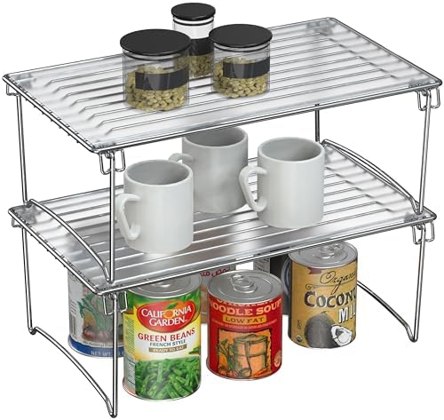 Deco Brothers Stackable Cabinet Shelf Organizer, 2 Pack, Chrome by DecoBrothers