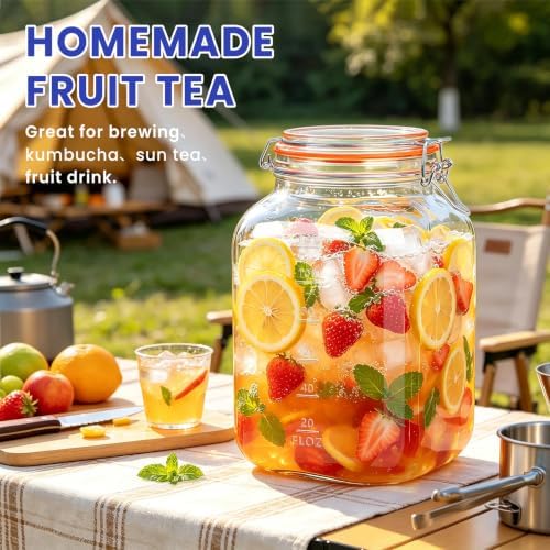 Qianfenie 1.1 Gallon Wide Mouth Airtight Glass Storage Containers with Lids - Image 6