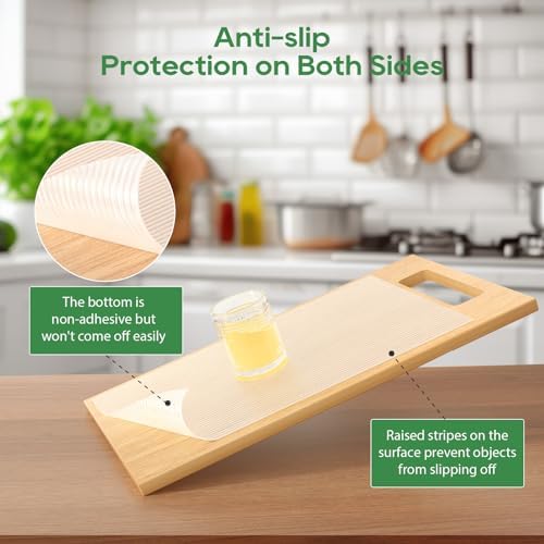 Anoak Shelf Liner Cabinet Liner, Non Adhesive Drawer Liner, Washable 12 Inch x 20 FT x 2Rolls Waterproof Durable Non-Slip Shelf Liner for Kitchen, Drawer, Refrigerator Stripe Clear - Image 4