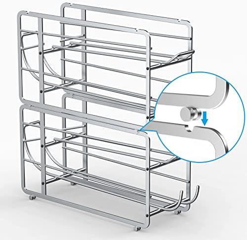 Canyave Soda Can Organizer Storage Rack, 2 Pack Stackable Beverage Soda Can Dispenser Organizer Holder for Refrigerator, Cabinet, Pantry (Silver) - Image 5