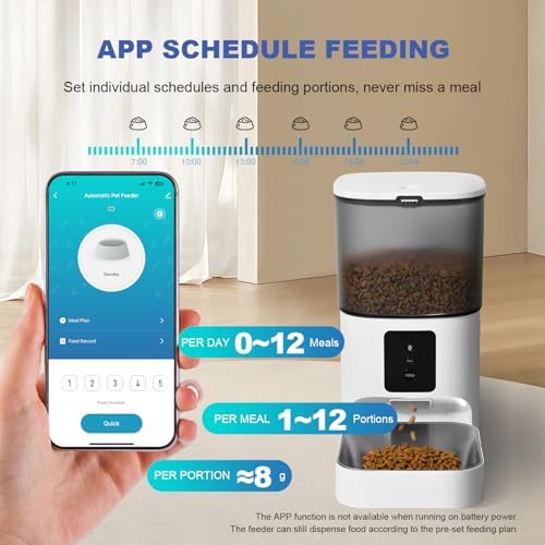ANDOLL HOME Automatic Cat Feeder,4L Timed Cat＆Dog Dry Food Dispenser - Image 6