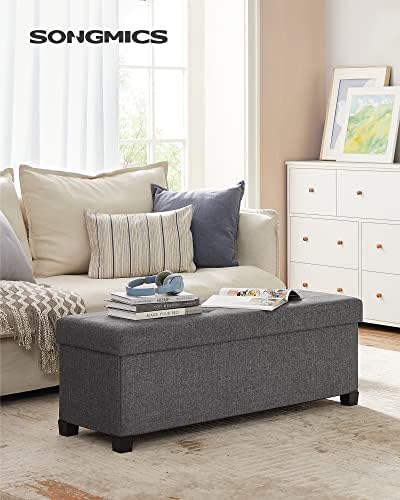 SONGMICS Storage Ottoman Bench, Foldable Foot Rest with Legs - Image 3