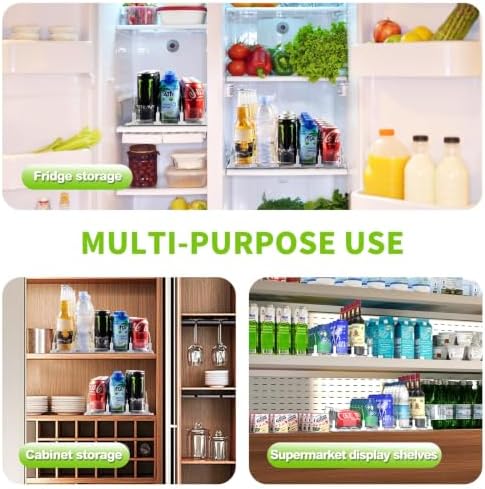 Coanto Drink Organizer for Fridge, Soda Can Organizer for Refrigerator with Automatic Pusher Glide, Adjustable Width Drink Dispenser for Fridge, Holds up to 25 Cans or Bottles, 5 Row - Image 5