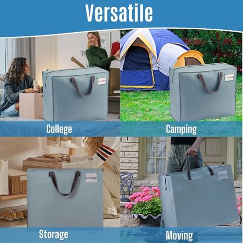 VENO Heavy Duty Moving Bags, Storage Bags, 22 Gallon, Light Blue, 4 Pack - Image 6