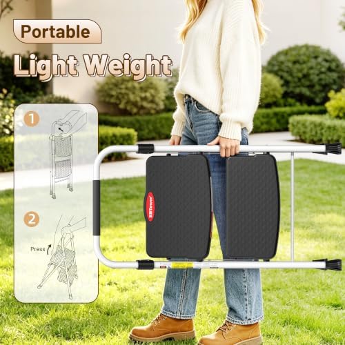 HBTower 2 Step Ladder, 330lbs Sturdy Step Stool with Anti-Slip Pedal - Image 7