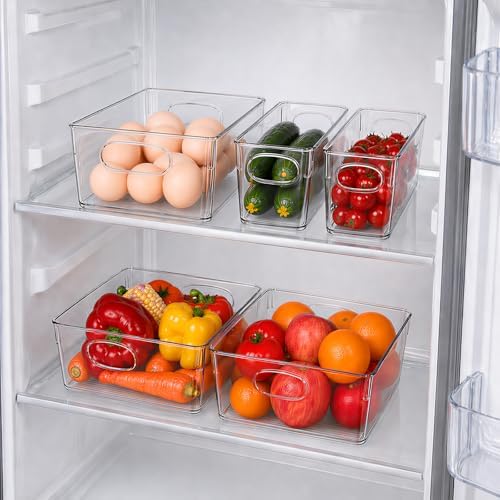 UFORU 5 Pack Clear Plastic Pantry Organizers and Storage with Handles - Image 3