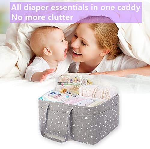 Baby Diaper Caddy Organizer Storage Basket for Girl Boy Shower Gifts Portable Large Nursery Holder Tote for Changing Table or Car Newborn Essentials Baby Registry Must Haves Item… - Image 2