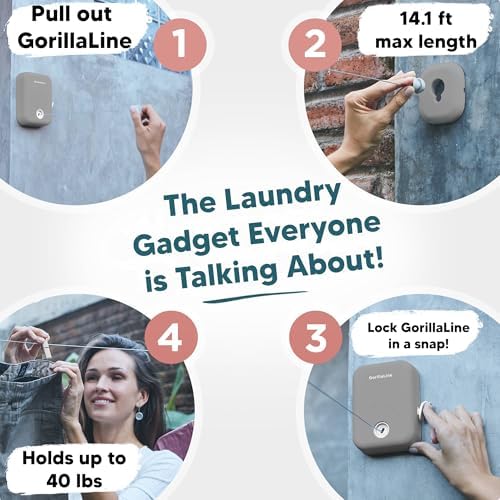 Retractable Clothesline - Indoor Outdoor Wall Mounted Clothes Line - Image 2