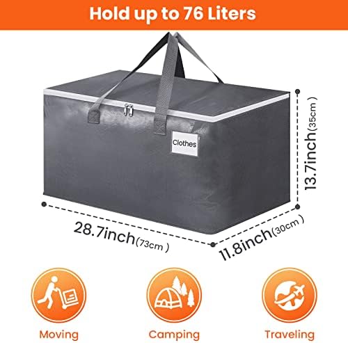 BlissTotes Large Moving Bags, Storage Bags, 76L-6 Pack - Image 2