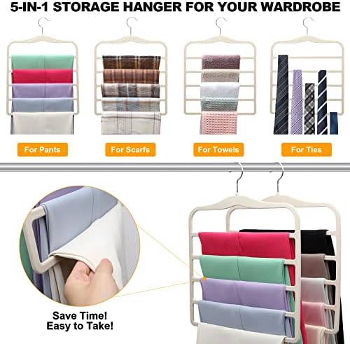 Closet Organizers and Storage, 5 Pack Velvet Pants-Hangers-Space-Saving - Image 3