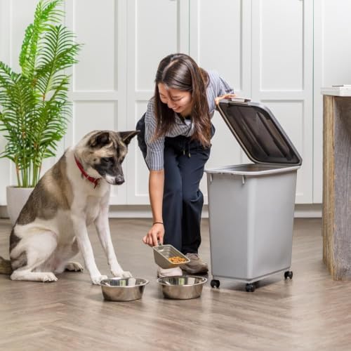 IRIS USA Dog Food Storage Container, Up to 40 lbs, Gray/Dark Gray - Image 2