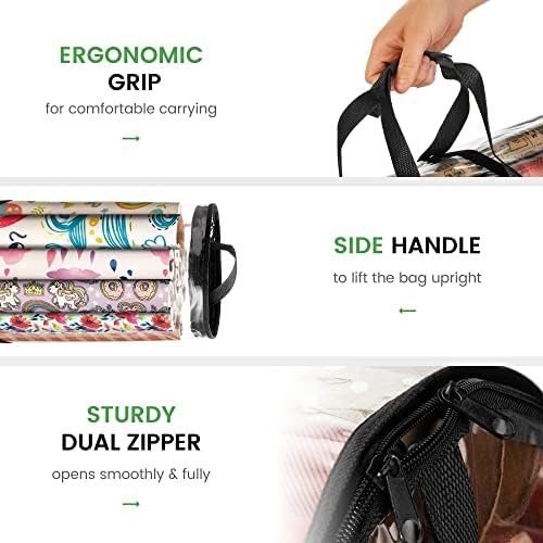 ZOBER Round Christmas Gift Wrapping Paper Organizer Storage - 40 Inch Gift Wrap Storage Containers - Wrapping Paper Holder, Clear PVC Waterproof, Fits 25 Standard Rolls - Black - Image 4