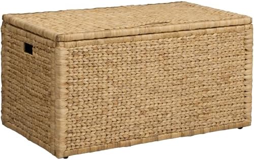 eHemco Water Hyacinth Blanket Storage Trunk, Natural, 36 x 20 x 18.5 - Image 3