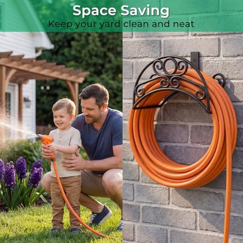 TomCare Garden Hose Holder Wall Mount, 150FT Capacity Water Hose Hanger - Image 5