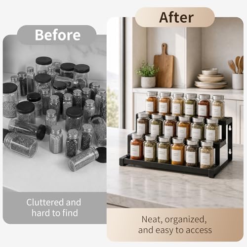 Expandable Spice Rack Organizer for Cabinet, Supports 17.6 lbs Per Tier - Image 5