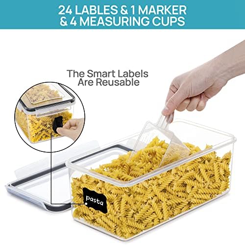 Vtopmart Pasta Storage Containers, 8 Pack, 3.2L Airtight Canisters - Image 4