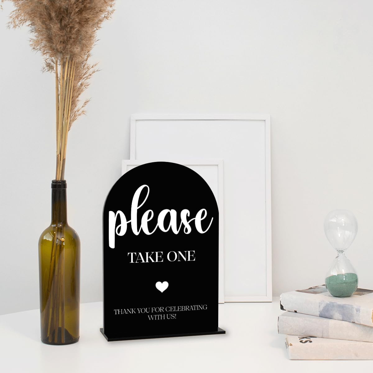 Black Please Take One Sign, Wedding Engagement Bridal Shower Baby Shower Decor for Reception Reception, Weddings Acrylic Sign