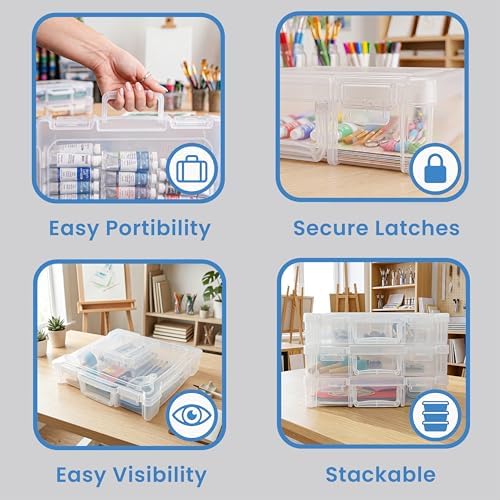 ArtBin 12 x 12 Craft Organizer with Handle, 3 Pack, Clear - Image 5