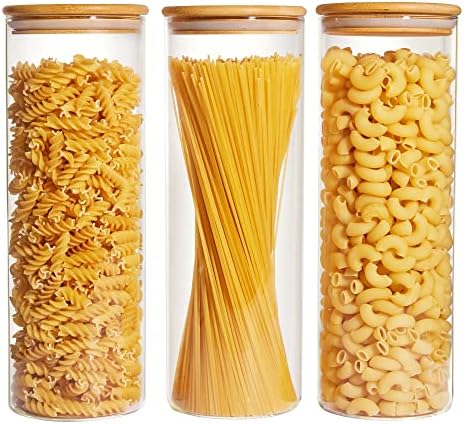 Vtopmart 70oz Glass Food Storage Jars with Airtight Bamboo Lids, 3 Pack by Vtopmart