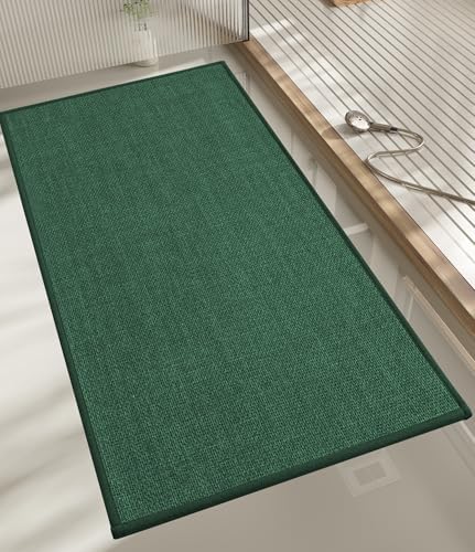 chakme Bathroom Rugs Mat 47x17, Ultra Thin Non Slip Bath Mats Runner Quick Dry Absorbent Bath Mat for Bathroom Floor, (Green, 47"x17") by CHAKME