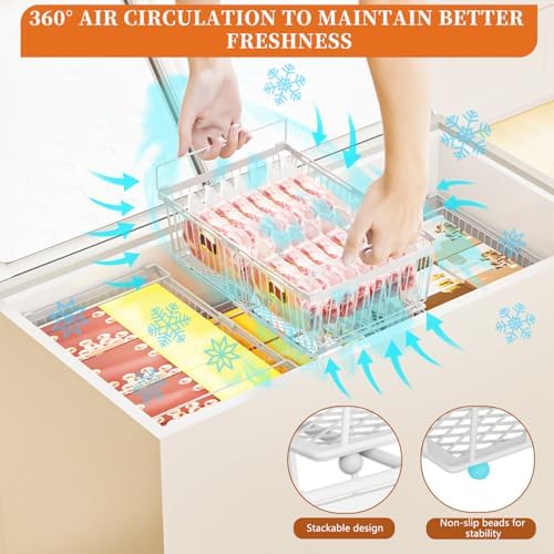 Large Freezer Organizer Bins for 10 to 20 Cu.Ft,4 Pack , Leak-Proof Bottom - Image 6