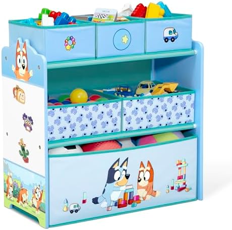 Delta Children - Bluey Design & Store 6 Bin Toy Storage Organizer - Greenguard Gold Certified, Blue by DeltaChildren
