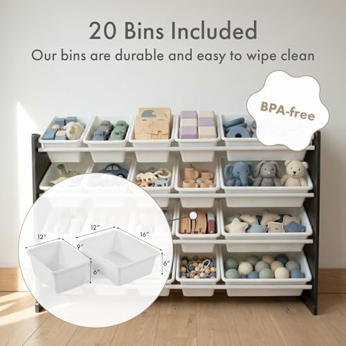 Humble Crew Kids Toy Organizer with 20 Bins, 4 Tier Storage for Playroom - Image 3