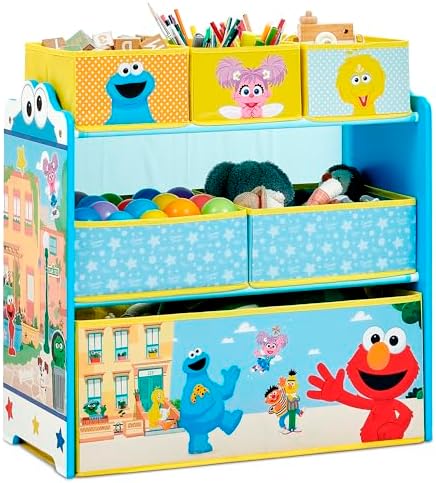 Delta Children - Sesame Street Design & Store 6 Bin Toy Storage Organizer - Greenguard Gold Certified, Blue by DeltaChildren
