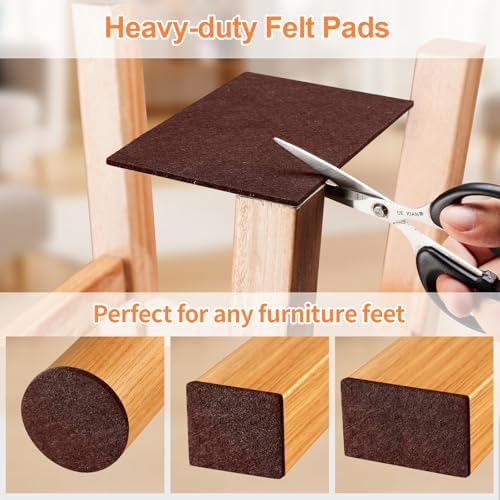 Felt Furniture Pads 400 Pieces, Furniture Pads for Hardwood Floors Brown - Image 5