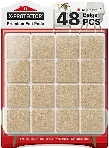 X-PROTECTOR Felt Furniture Pads - 48 PCS 1" - Felt Pads Floor Protectors by X-Protector