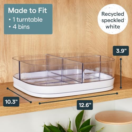 YouCopia MagicTrack Turntable with 4 Bins, Rectangle Lazy Susan Organizer - Image 3