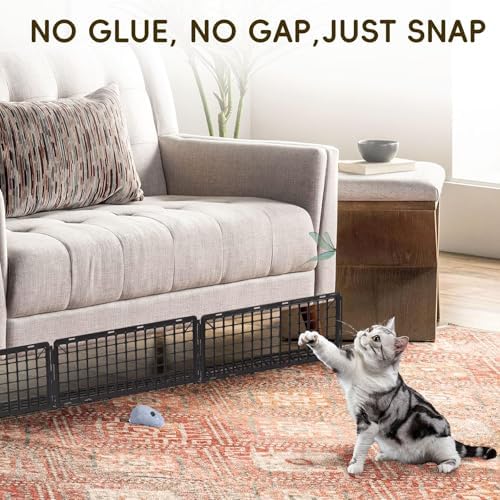 18 Pack Under Bed Blockers for Pets – Easy to Install Black Plastic Under Couch Blocker (6.5" H x 14.5" L) – Prevents Dogs, Cats, Toys from Getting Under Sofa or Furniture - Image 5