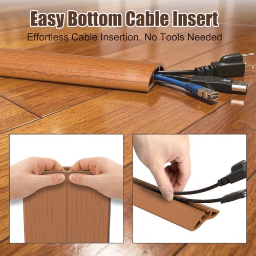 Eapele Floor Cord Cover 10ft (2 Pack) Cord Covers for Wires on Floor, Heavy Duty Extension Cord Cover, Rubber Floor Cable Cover, Prevent Trip Hazard for Sidewalk Home Office Outdoor or Indoor Settings - Image 4