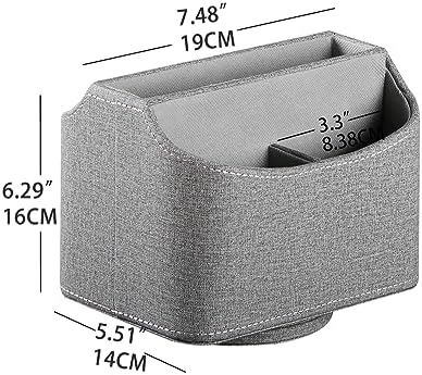 PU Leather 360° Rotatable Remote Control Holder,Nightstand TV Remote Caddy - Image 2