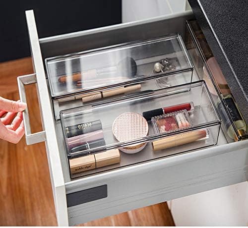 Transparent Flatware Tray Kitchen Drawer Organizer With Lid - Plastic Kitchen Cutlery Tray and Utensil Silverware Storage Container with Cover - Dinnerware Holder for Spoons Forks Knives - Image 4
