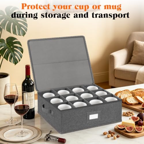 Cup and Mug Storage Box and Dividers 2 Pack, Hard Shell Coffee Mug Storage - Image 5