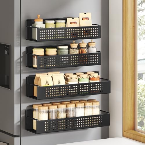SONGMICS Strong 4 Pack Magnetic Spice Rack for Refrigerator for Organizers by SONGMICSbySONGMICSHOME