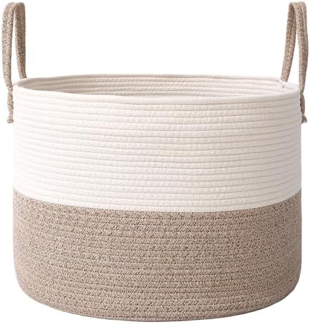 JMvicyroam 65L Extra Large Machine Washable Cotton Rope Blanket Basket by JMvicyroam