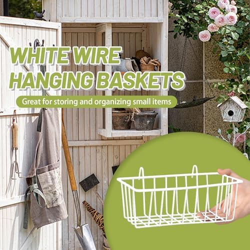 3PCS Wire Baskets,Metal Wire Storage Basket,Wall Hanging Bin and Display Basket for Kitchen,Cabinet,Pantry,Bathroom,Home Decor Supplies,Potted Plants,White - Image 7