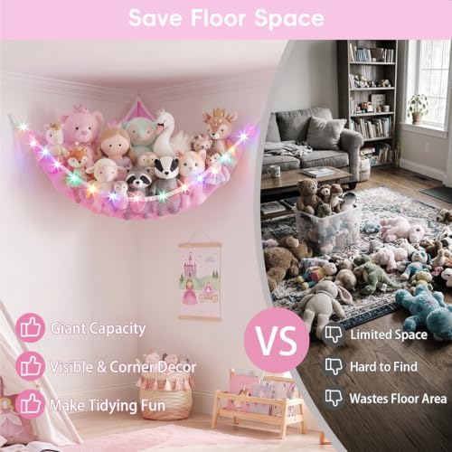Stuffed Animals Hammock with Remote Control Toy Net Room Decor Storage - Image 5