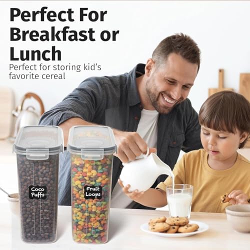 Shazo 2 Pack (6.3L / 213OZ) EXTRA Large Airtight Food Storage Cereal Containers for Bulk Food Storage BPA-Free Plastic Container, Pantry Organization and Canister for Rice, Pasta, Sugar & Flour - Image 2