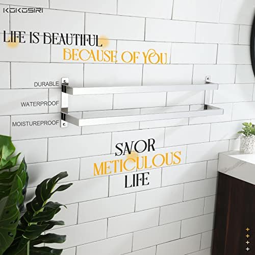 KOKOSIRI Towel Bars Bath Towel Holders 32 Inches Chrome Bathroom 2-Tiers Ladder Towel Rails Wall Mounted Towels Shelves Rack Polished Stainless Steel, B5008CH-L32 - Image 6