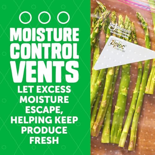 Ziploc Food Storage Produce Bags, Seal Top to Keep and Control Moisture, 50 Bags Total - Image 2