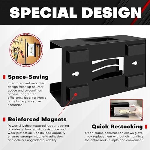 C&T Magnetic Glove Box Holder, Tissue Dispenser, Holds Boxes of Gloves - Image 5
