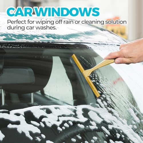 ALFLOD 12" Shower Squeegee for Glass Doors, Tile Walls, Car Windows, Gold - Image 6