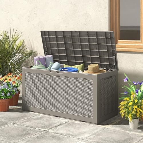 Outdoor Storage Box Waterproof, 110 Gallon Deck Box For Patio Storage by WTFGO