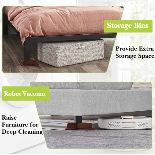 Bed Risers 1 inch, 2 inch, 3 inch, 4 inch, 6 inch, 8 inch Heavy Duty, Oversized Furniture Riser for Couch Sofa Table Chair Leg Frame Dorm, Support up to 6000 Lbs (Chocolat Brown 4 Pack, 1 inch) - Image 5