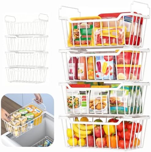 Goovilla Freezer Organizer Bins for 5-7 Cu.FT Chest Freezer,8 Pack White by Goovilla