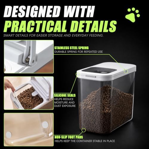 LivLab Mker Pet Food Storage Containers With Lids & Scooper - Image 5